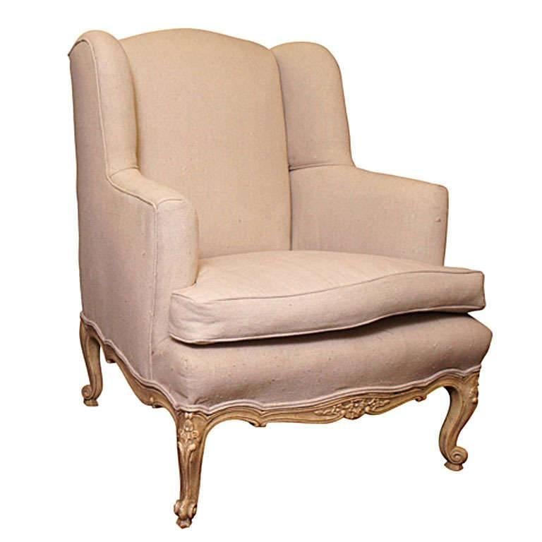 Louis XV Style Wing Armchair For Sale