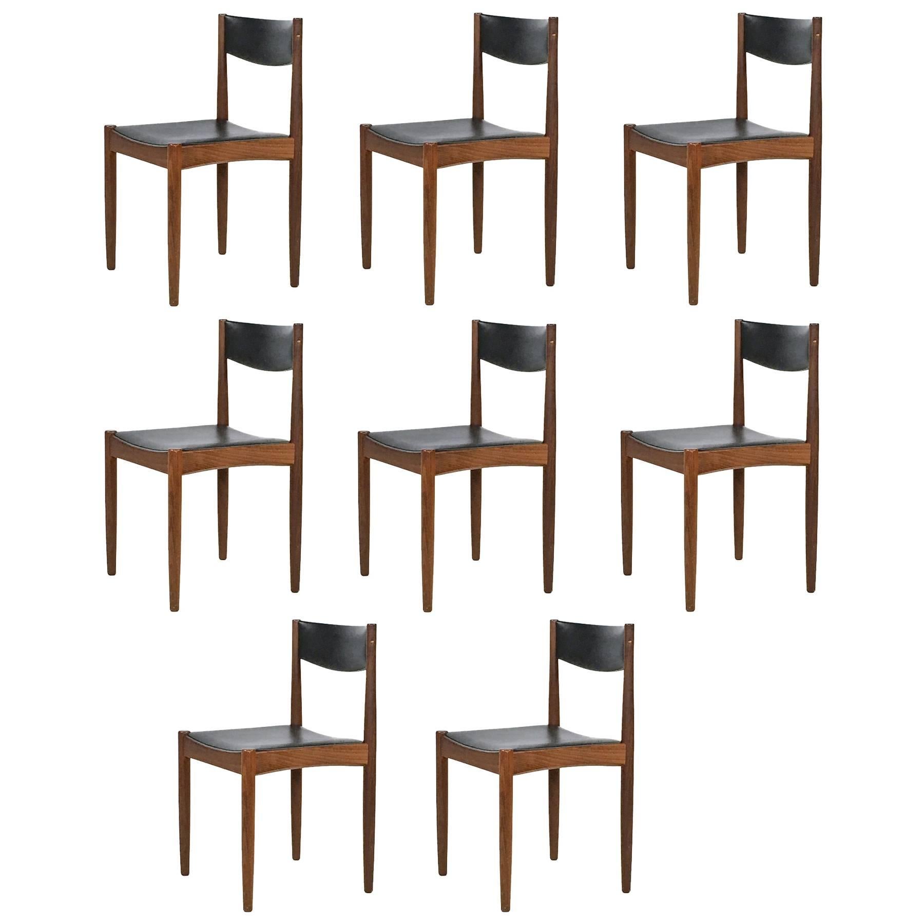 Set of Eight Poul Volther Teak Side Chairs by Frem Rojle