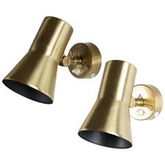Vintage Pair of Swedish Night Lights V239 by Hans-Agne Jakobsson in Brass