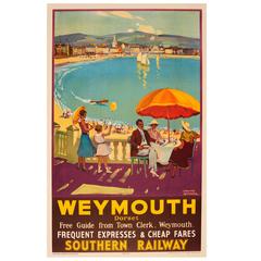Original 1935 Southern Railway Travel Advertising Poster for Weymouth Dorset 5