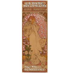 Affiche originale de 1896 par A. Mucha - La Dame Aux Camelias avec Sarah Bernhardt