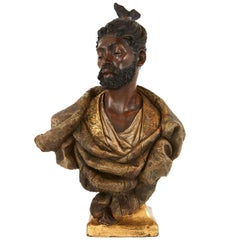 Antique Orientalist Terracotta Bust of a Man by Goldscheider