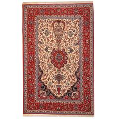 Vintage Persian Rug from Isfahan Silk Rug 1