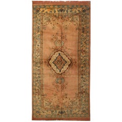 Vintage Oushak Turkish Rugs, Anatolian Carpet Rust Living room Rug