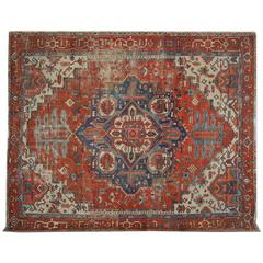 Antique Persian Heriz Serapi Rug 5