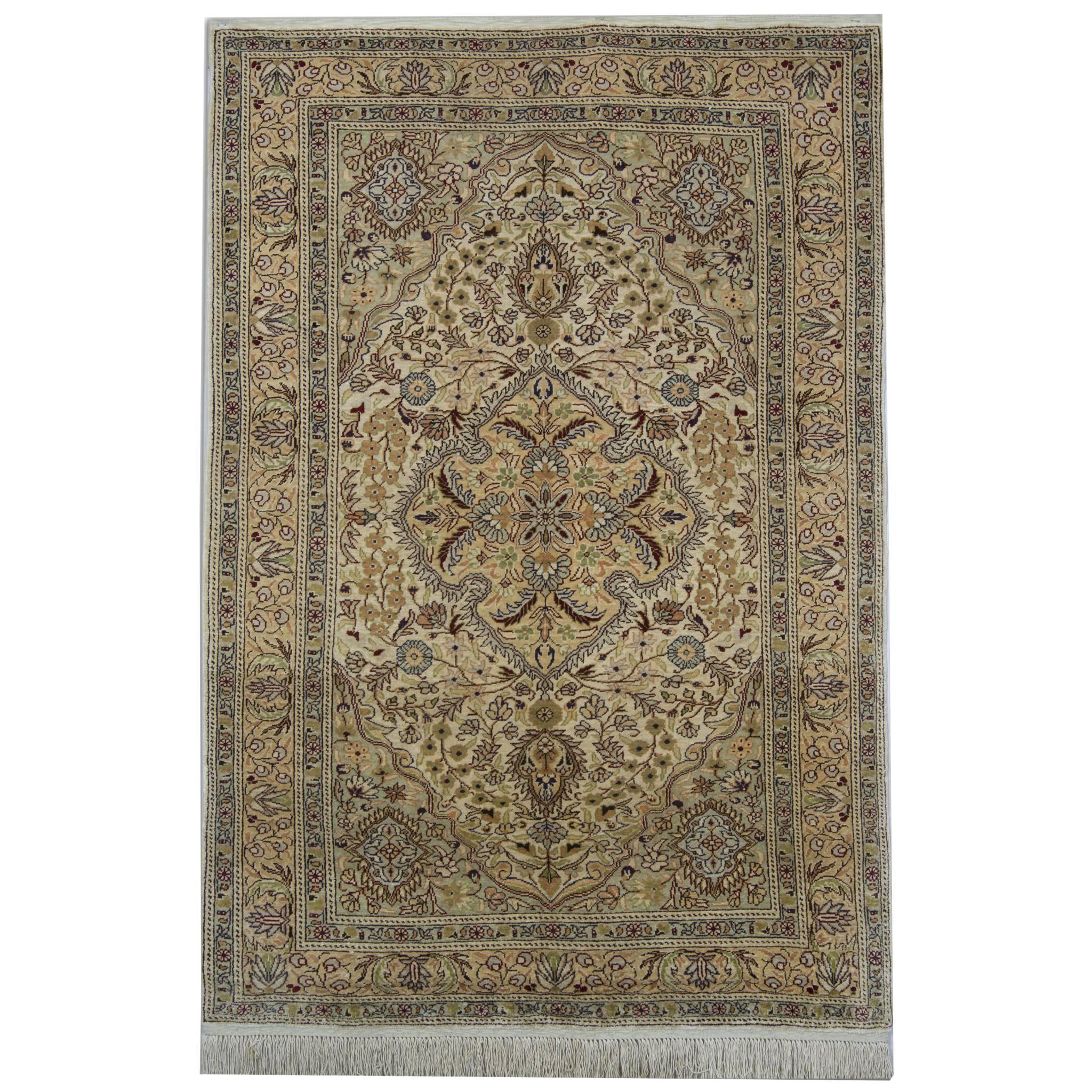 Teppich aus Seide, türkischer Teppich Oriental Kayseri, handgefertigter Teppich