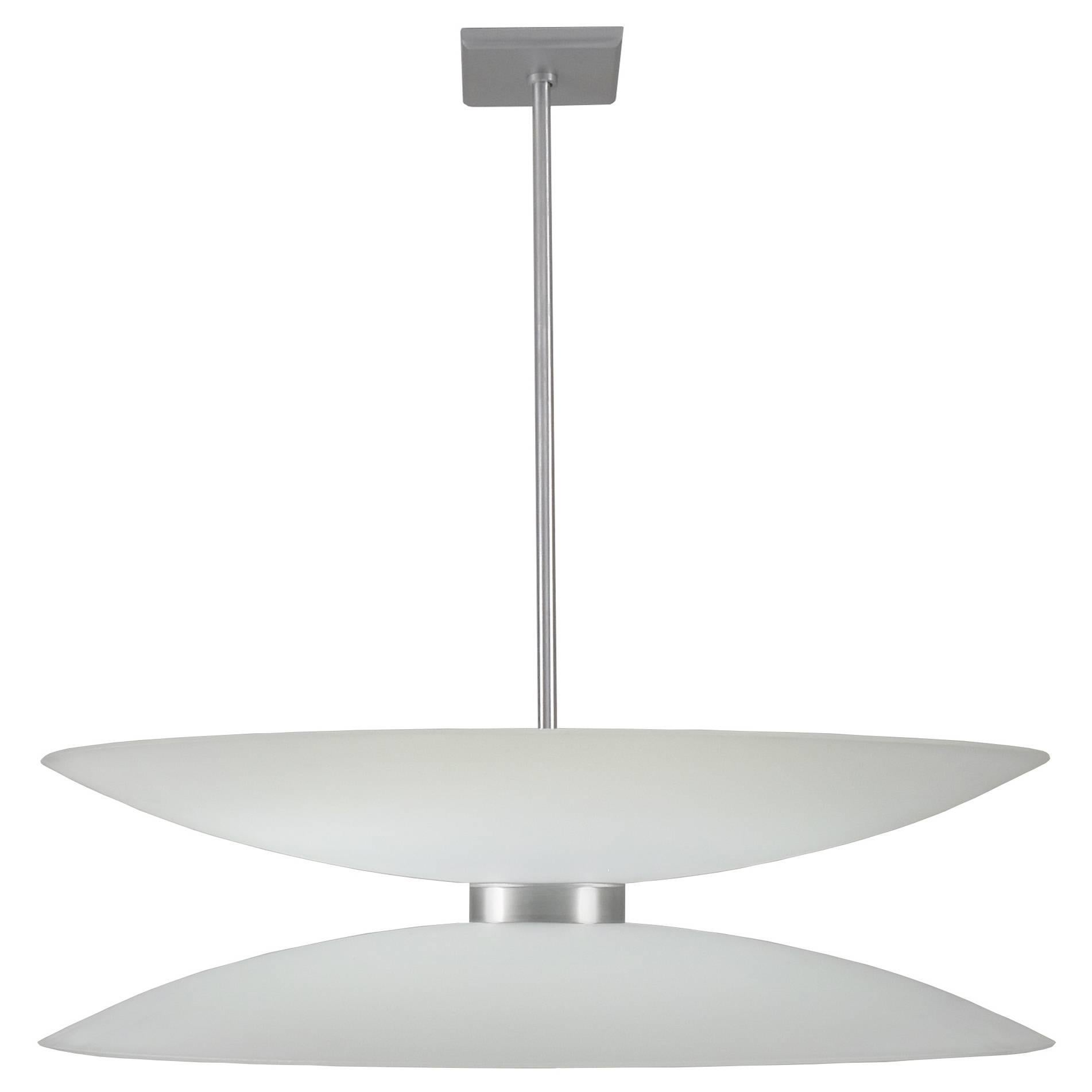 Horizontal Yo-Yo Glass Pendant Light For Sale