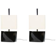 Pair of Modern Abstract Table Lamps by F.F. Kern in the Manner of Paul Laszlo