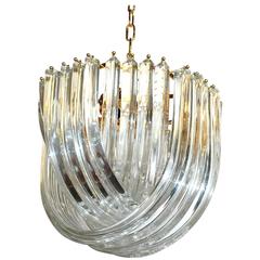 Italian Murano Curve Glass Chandelier by Venini 11