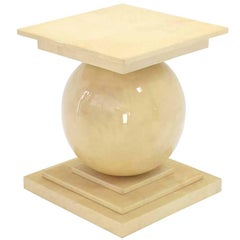 Large Lacquered Parchment Pedestal Table Base
