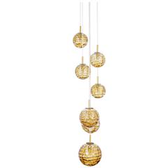 Vintage Amber Glass Globes Chandelier by Doria 3
