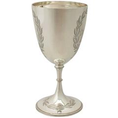 1890s Antique Victorian Sterling Silver Wine Goblet