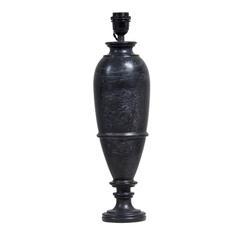Ovate Balluster Form Dark Green Stone Lamp 10