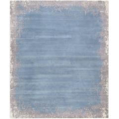'Modern Border_Dark Rain' hand-knotted Tibetan rug made in Nepal by Knots Rugs 1