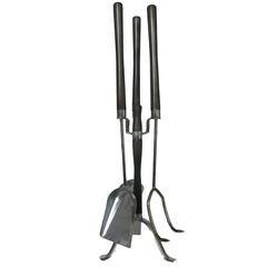 Walnut and Chrome Fireplace Tool Set by Seymour & Co, circa 1960*Saturday Sale* 9