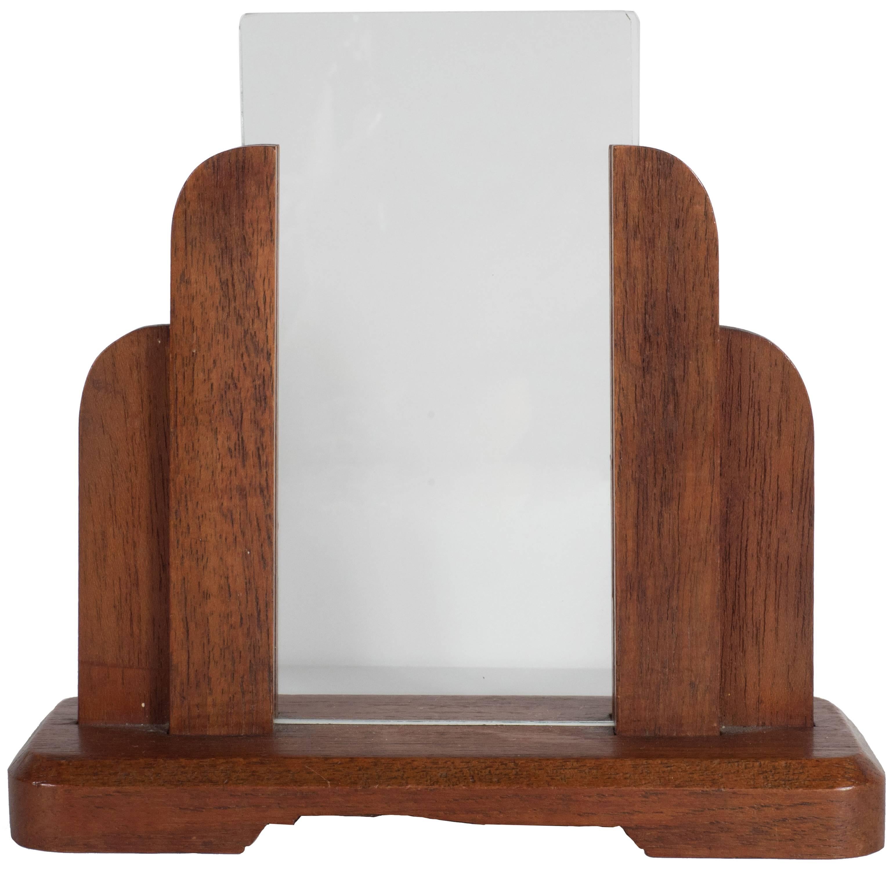 Art Deco Streamline Machine Age Mahogany Picture Frame