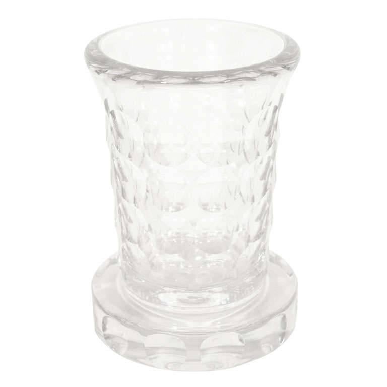 French Art Deco Glass Etched Vase by Jean Luce