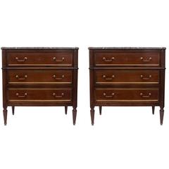 Pair of 20th Century French Directoire Style Mahogany Chests