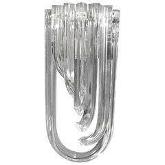 Italian Murano Clear Curve Glass Sconces by Venini 8