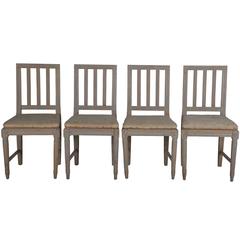 Four Painted Gustavian Dining Chairs