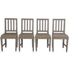 Four Painted Gustavian Dining Chairs