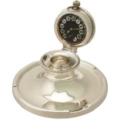 Sterling Silver Capstan Watch Inkwell, Antique George V 5