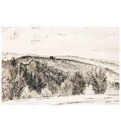 Black Ink Landscape Drawing 4