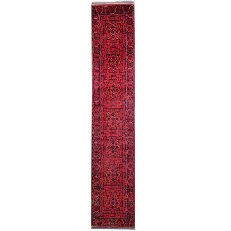 Red Afghan Runner, Long Runner Rug Afghan Rug, Stair Runner Carpet at ...