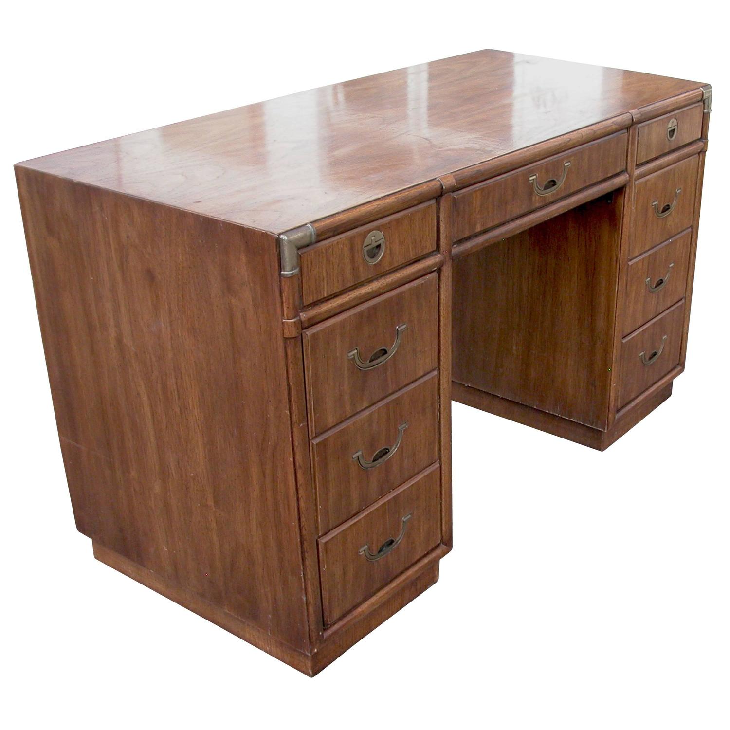 Vintage Mid Century Accolade Drexel Campaign Desk For Sale At 1stdibs