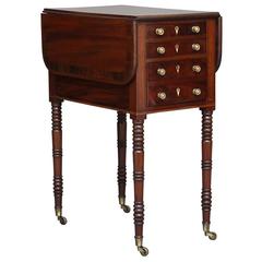 19th Century William IV Mahogany Drop-Leaf Side Table