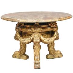 20th Century Italian Giltwood and Marble Occasional Table