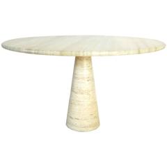 Italian Travertine Round Marble Dining or Center Table