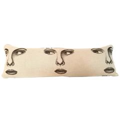 Fornasetti Style "Faces" Lumbar Pillow