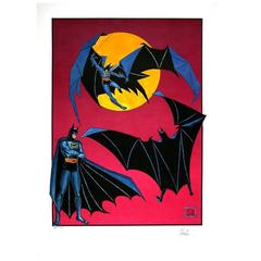 Vintage 1985 Bob Kane Signed Batman Poster-Lithograph Limited Edition