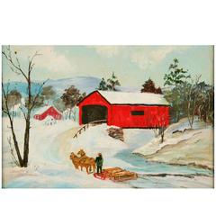 New England Winter Scene Painting 3