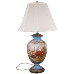 19th Century Sevres Table Lamp with Bacchus Painted Panel