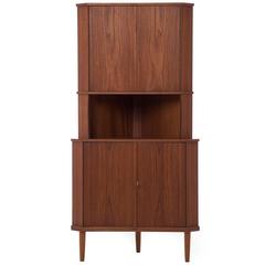 Danish Modern Corner Cabinet or Bar Cabinet