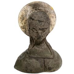 Murano Scavo Glass Bust of Madonna