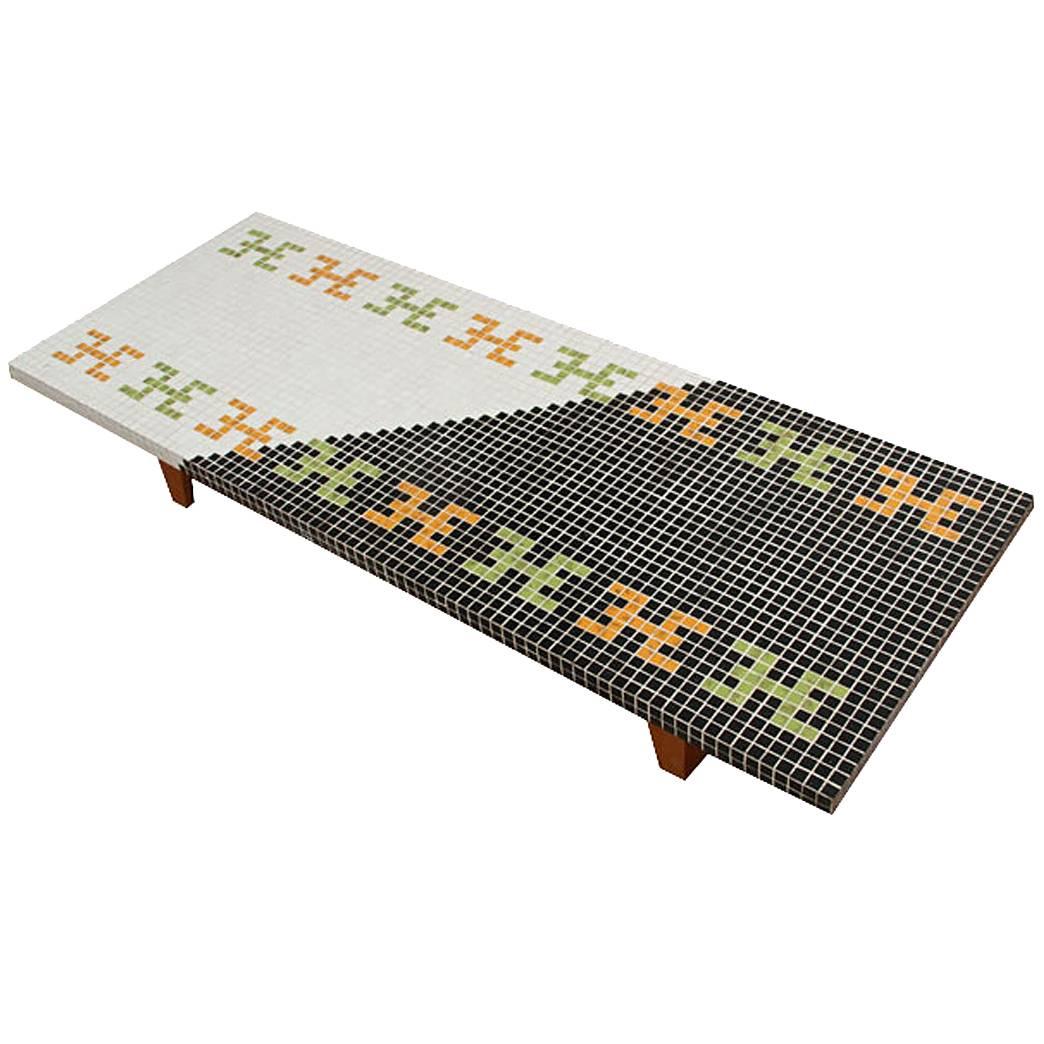 Mid-Century Modern Tile Mosaic Coffee Table