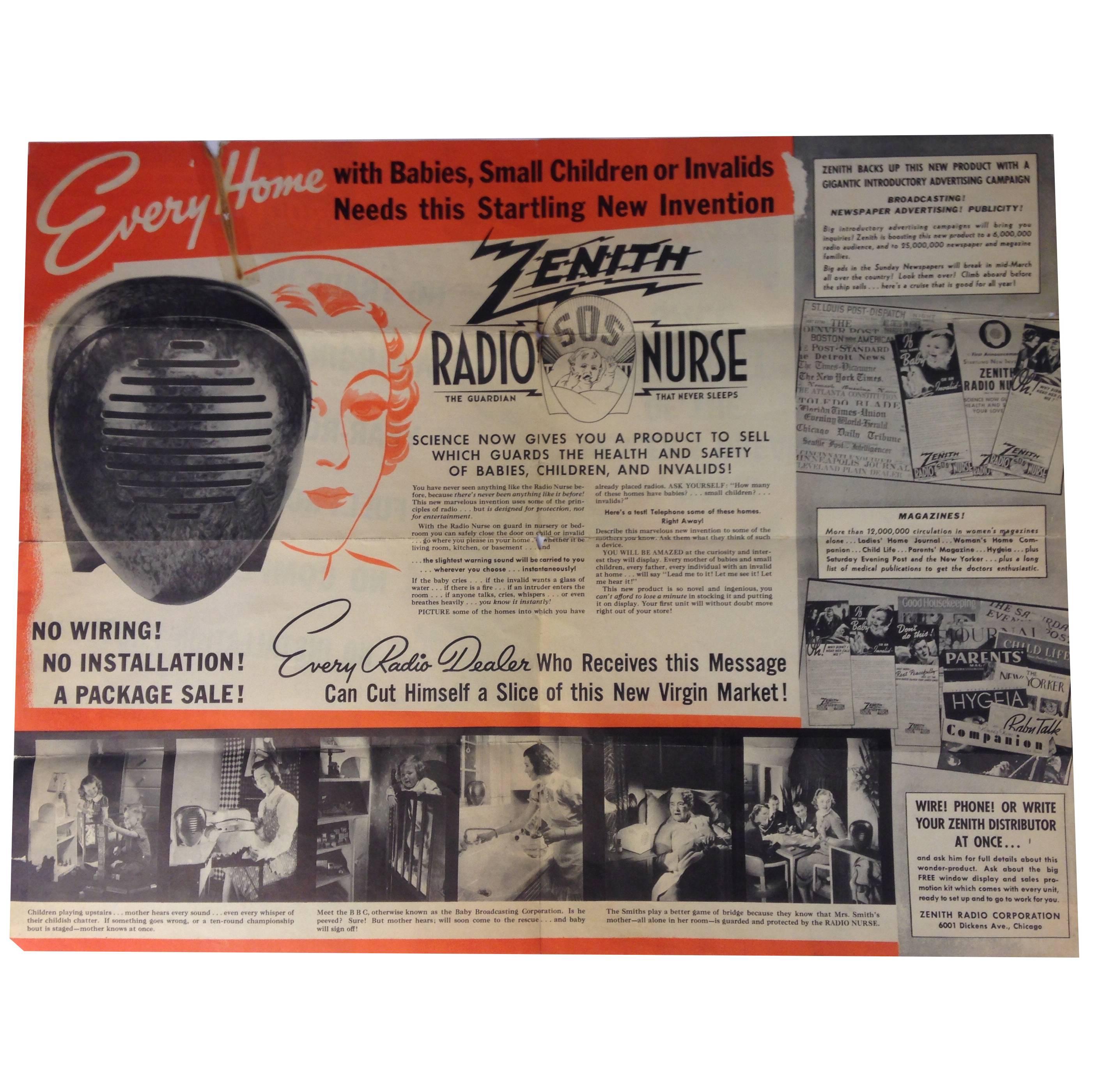 Original Brochure for Isamu Noguchi's Radio Nurse for Zenith