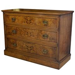 19th Century Pollard Oak and Marquetry Commode