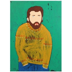 'Knitwear Nightmare' Portrait Painting by Alan Fears Folk Art Pop Art