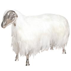 A Cast Bronze Sheep in the Manner of Claude Lalanne 8