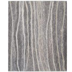 Monochrome Stripe Australian Aboriginal Acrylic Painting