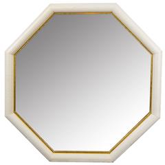 Contemporary Octagonal Embossed Python and Gold Leather Mirror by KLASP Home 4