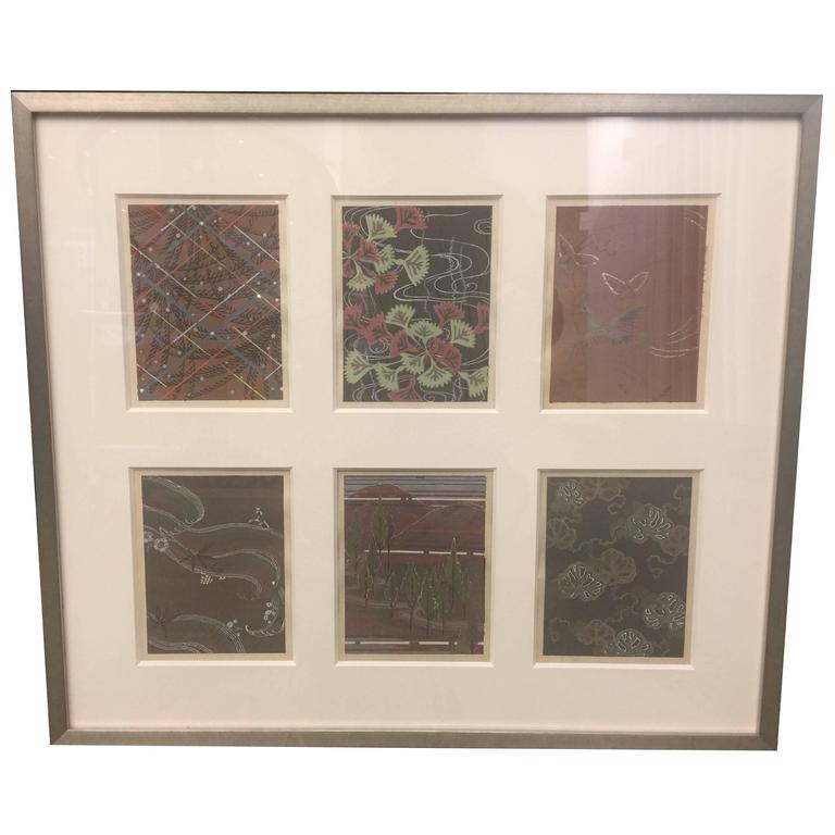 Framed Set of Japanese Woodblock Prints For Sale at 1stdibs