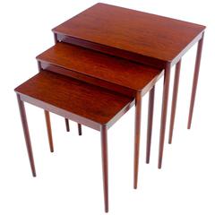 Set of Three Danish Modern Nesting Tables Designed by Ludvig Pontoppidan