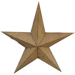 20th Century Decorative Metal Star in Yellow Paint