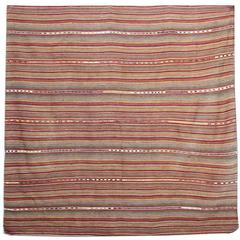Antique Striped Persian Jajim Kilim Flat Weave 11