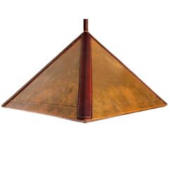 Art Deco Brass Hanging Lamp after Jacques Lafon 8